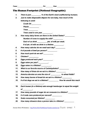 the human footprint national geographic worksheet answers key